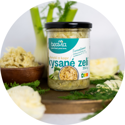 Sauerkraut aus Weißkohl mit Fenchel und Dill